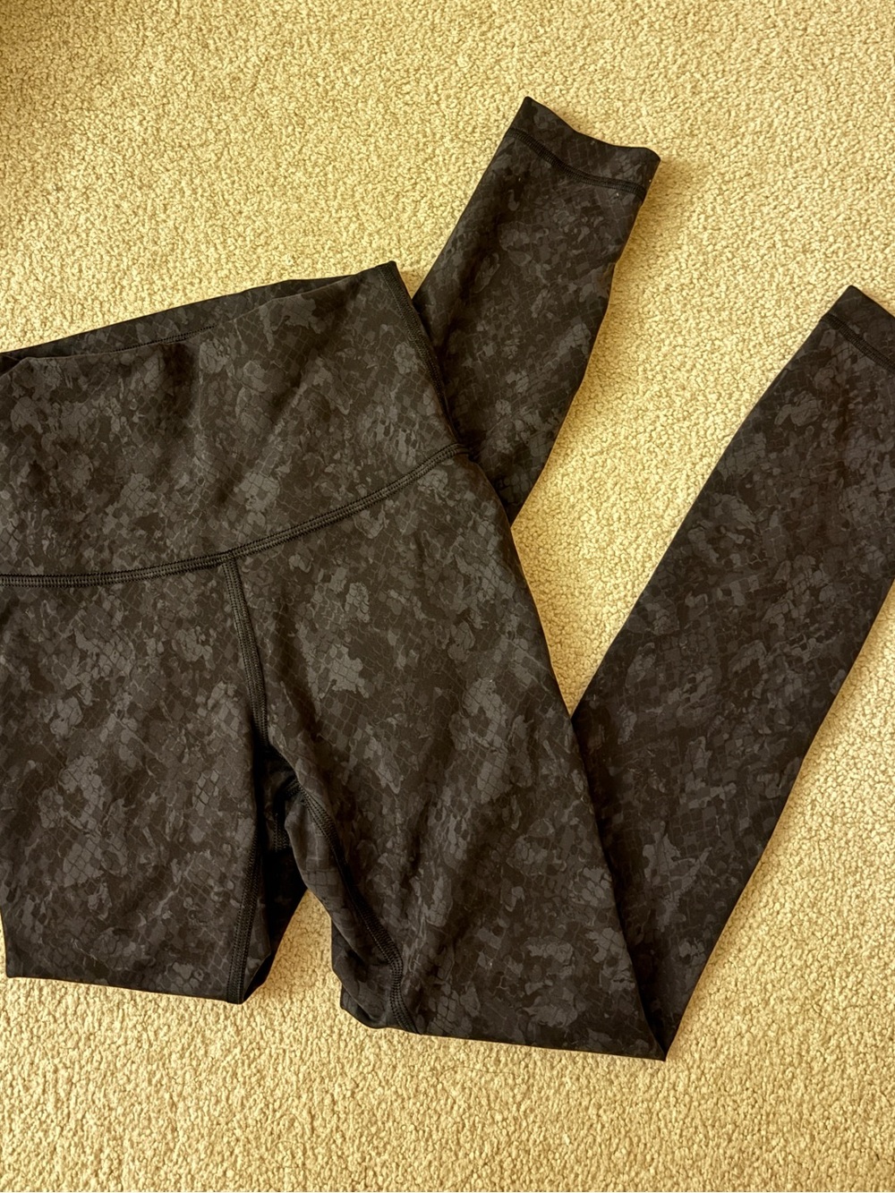 Lululemon Black Patterned High-Waist Leggings